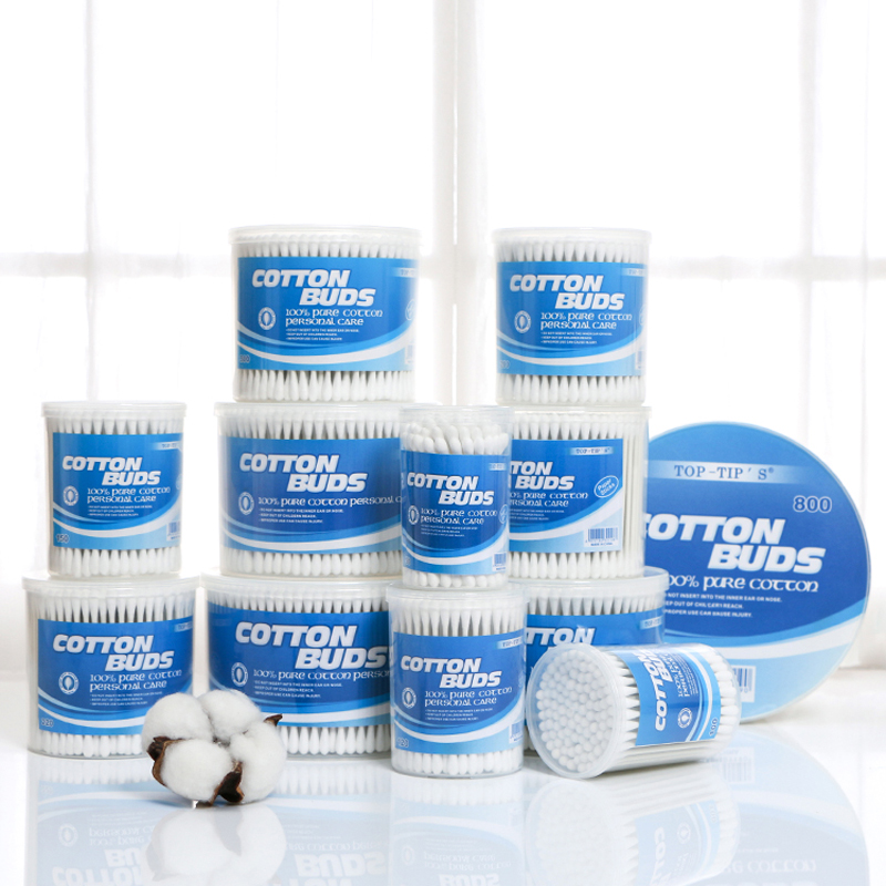 #1 A Paper cotton buds in round canister