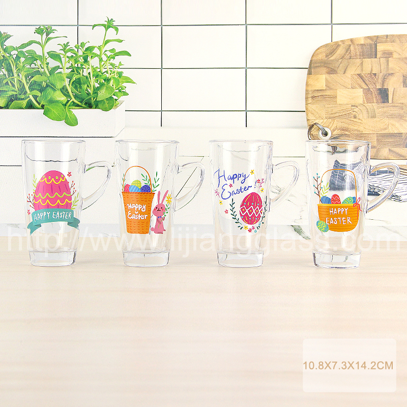 Glass cup with decal