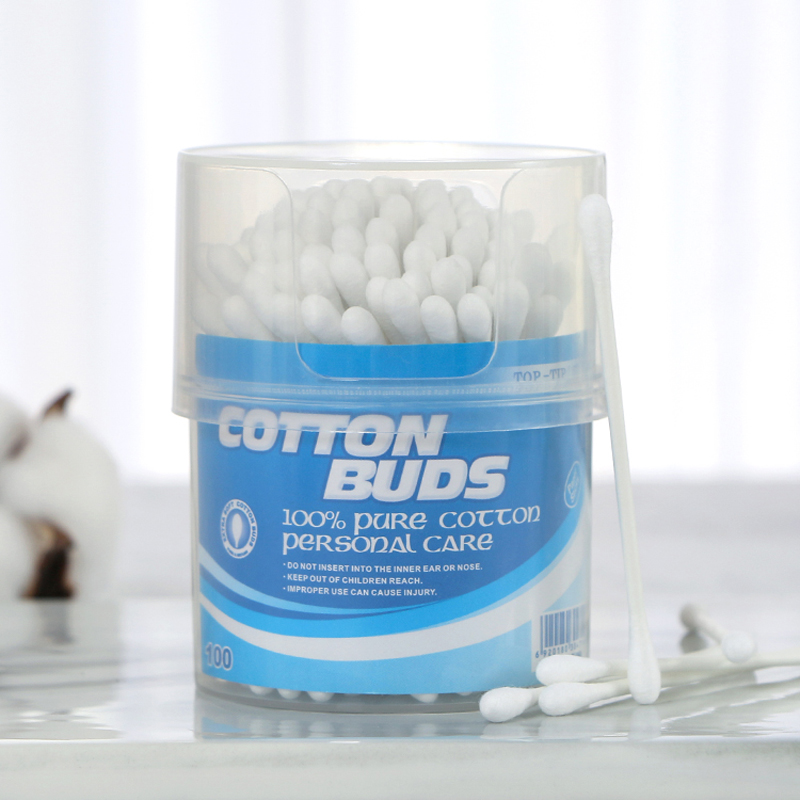 #1 A Paper cotton buds in round canister