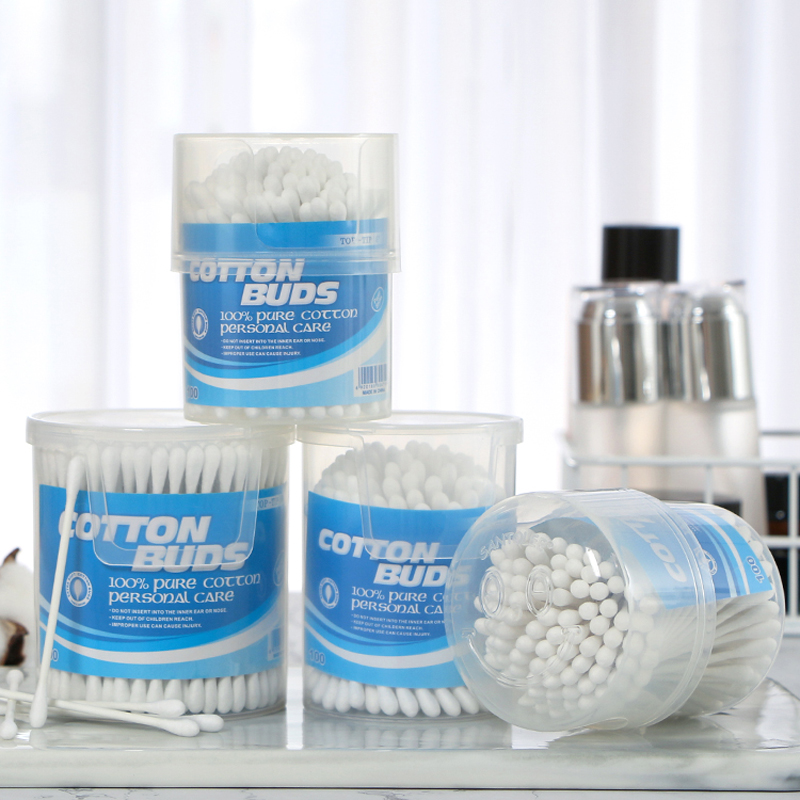 #1 A Paper cotton buds in round canister