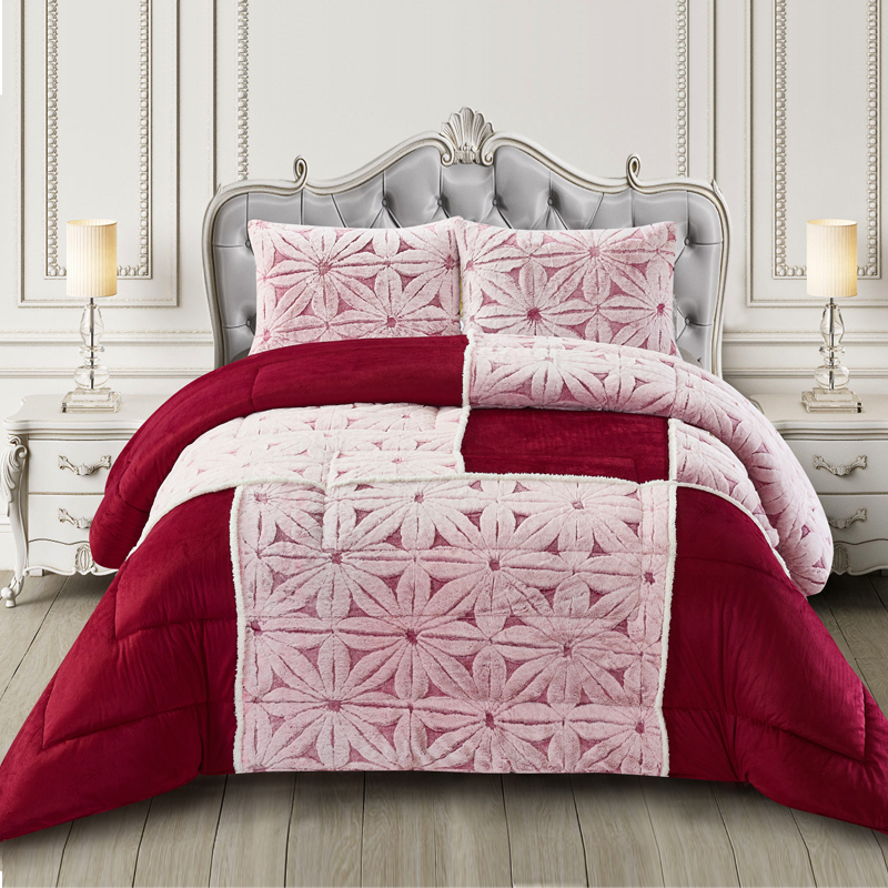 Rabbit fur with cutting comforter set