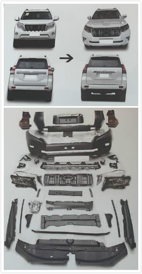 Body kits conversion kit toyota FJ150 pardo lamp bumper grill