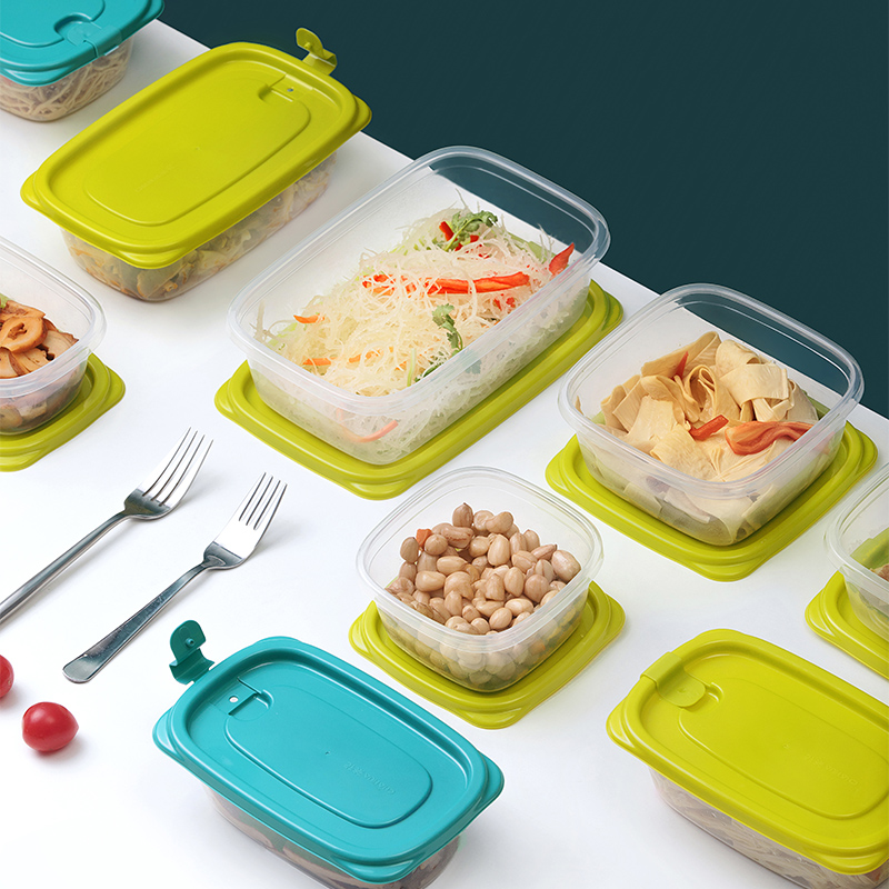 Plastic food container food storage container meal prep container with built-in vent microwave safe