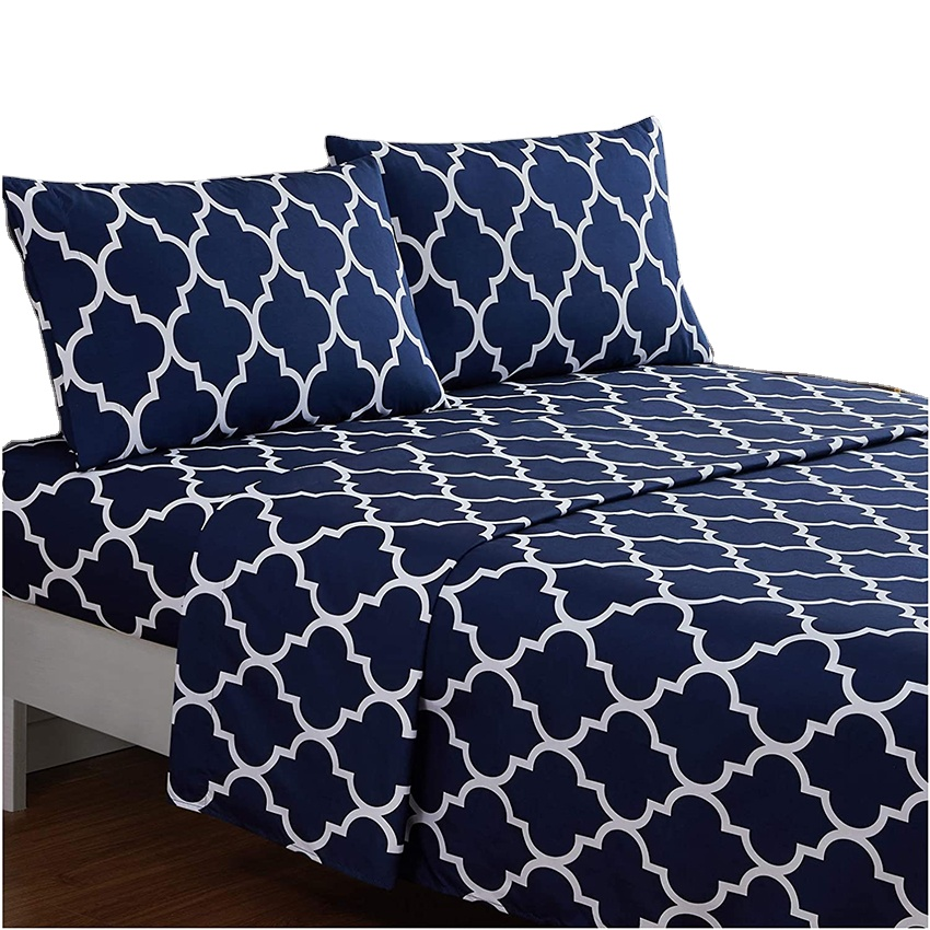 premium 1000/1200/1500 thread count egyptian cotton fitted sheet sets printed