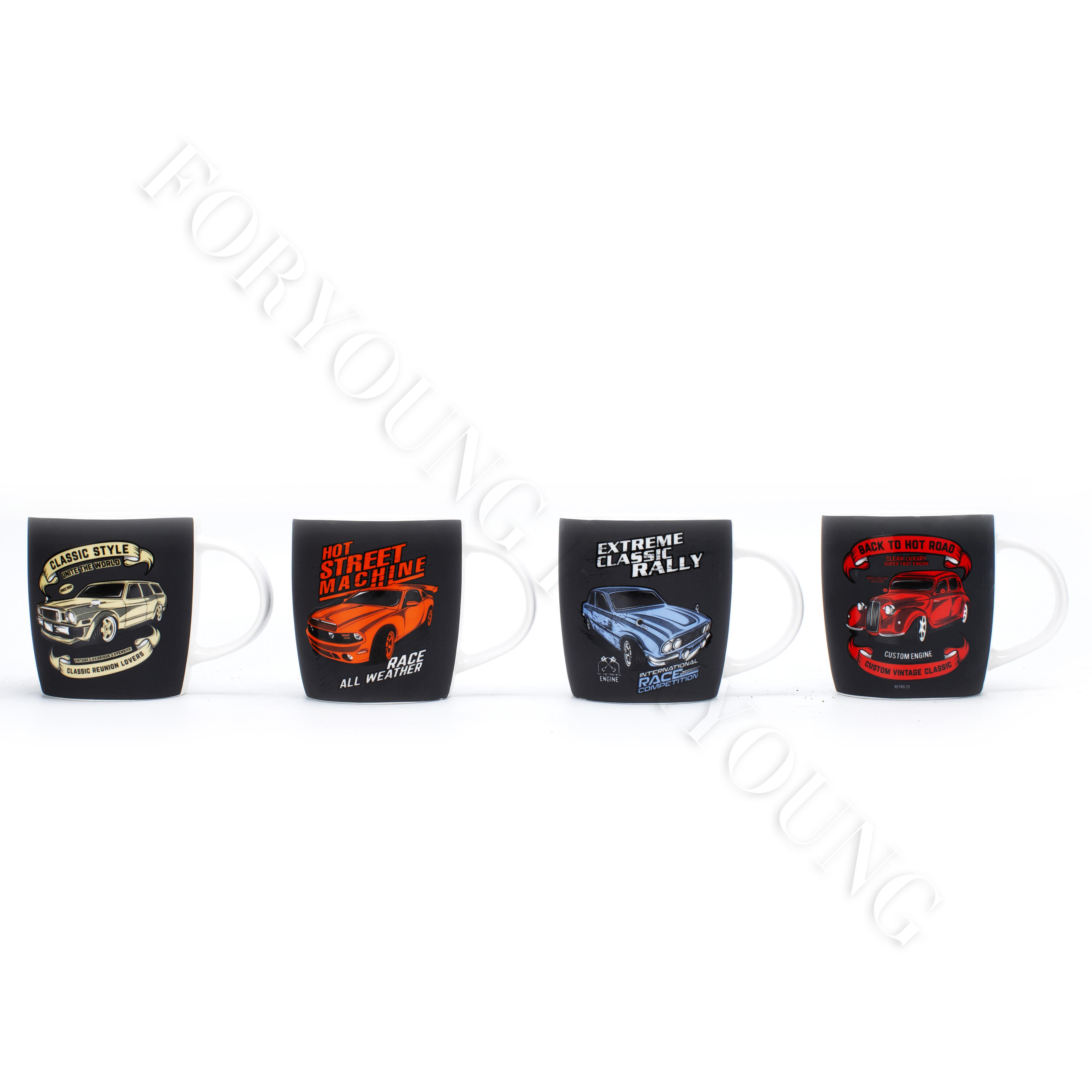 Ceramic mug gift set of 4 /2 New Bone Porcelain customized
