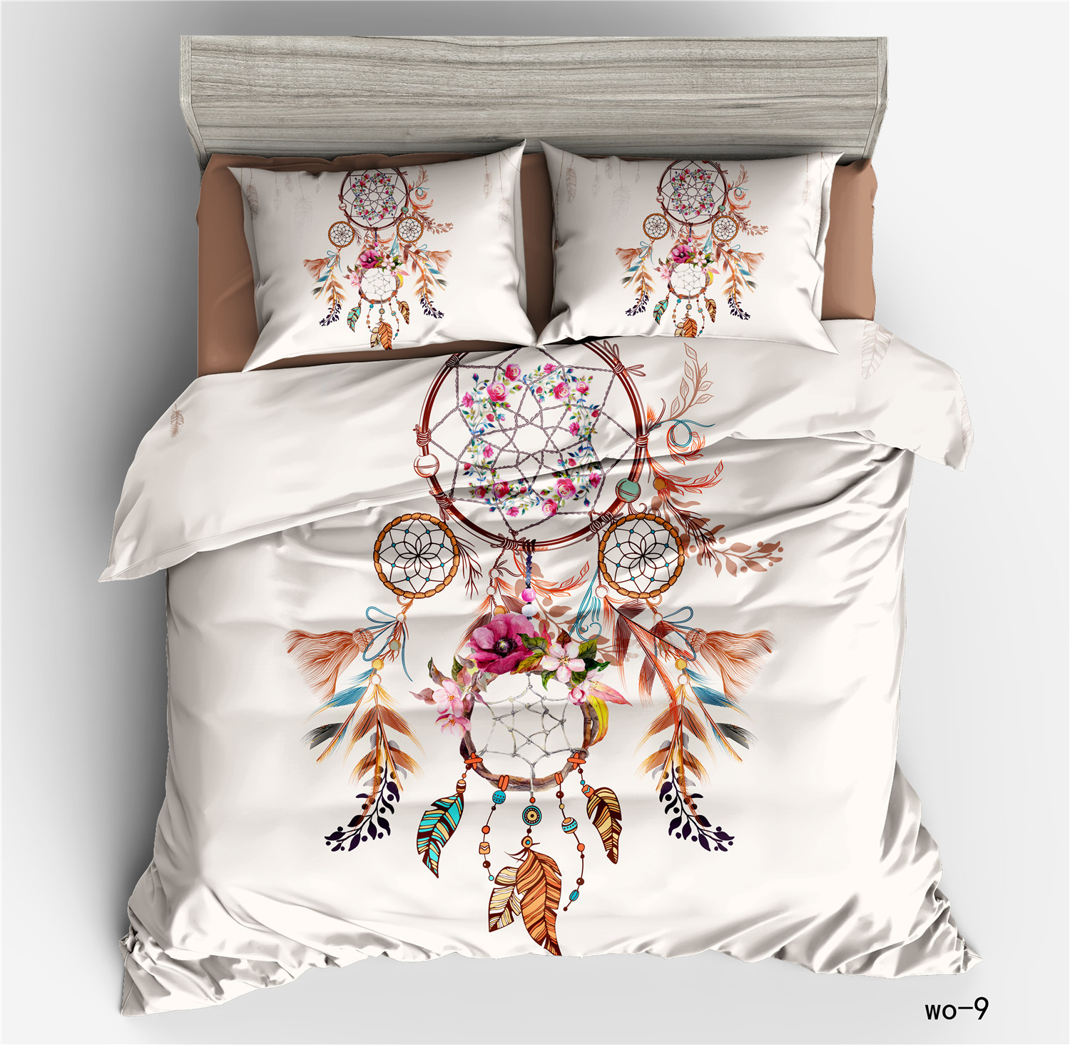 custom design dreamcatcher bed sheets 3d digital print bedding set 100% cotton duvet cover set