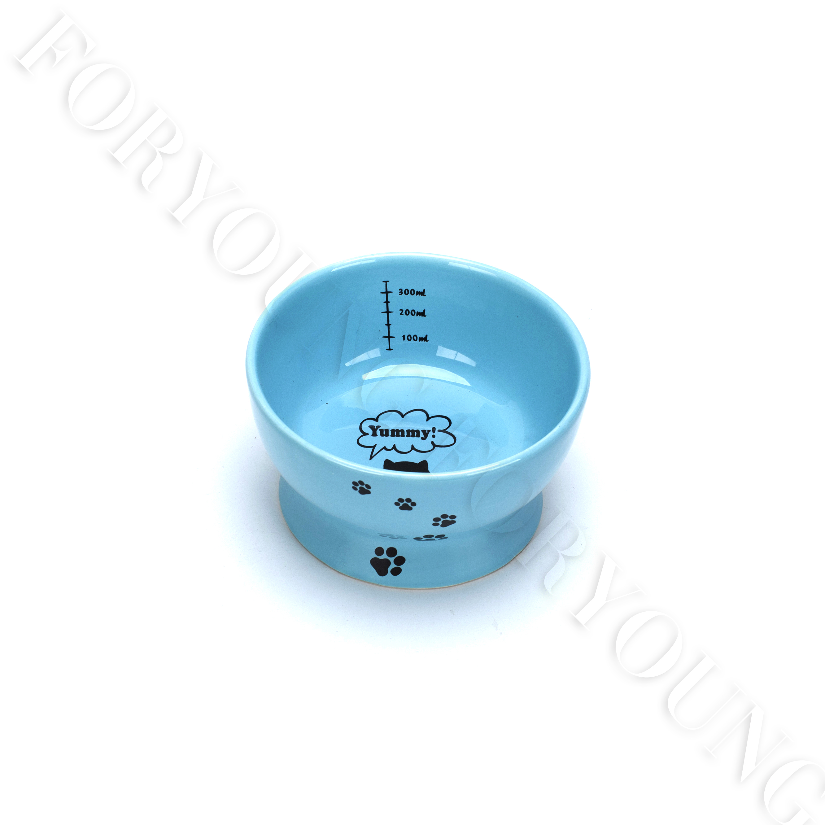 Ceramic cat/dog food bowl，raised，
