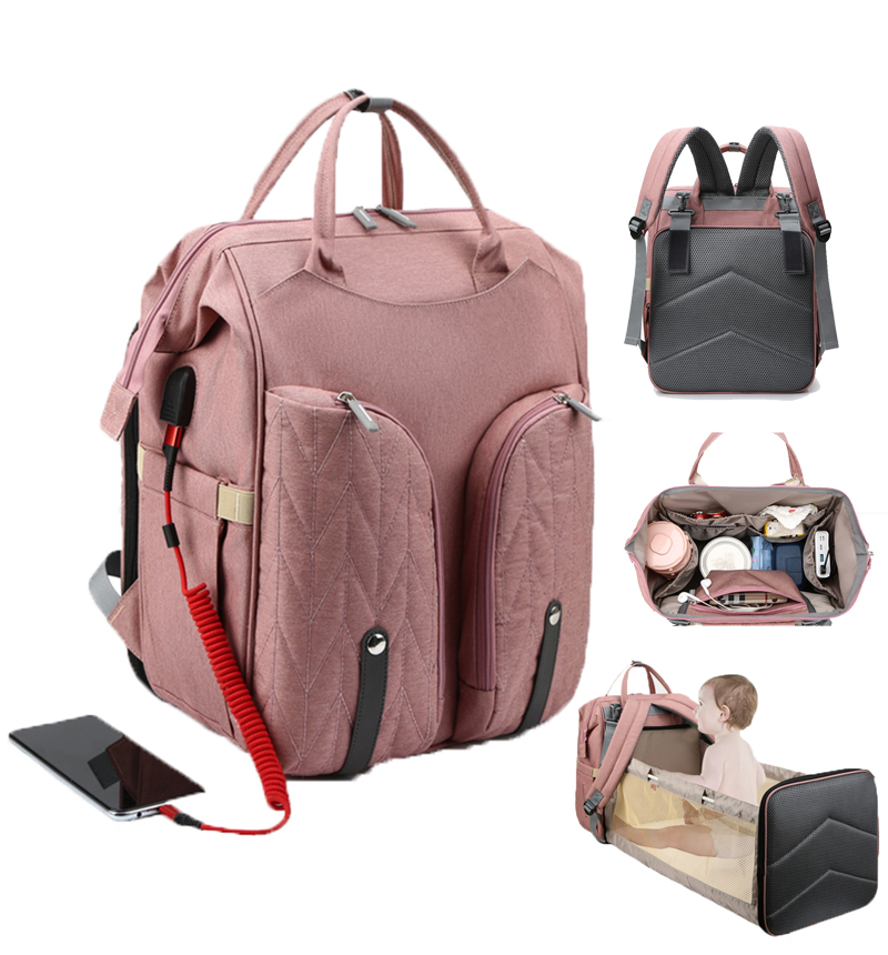 Expanding Nursing Multi Purpose Diaper Bag With Portable Changing Pad