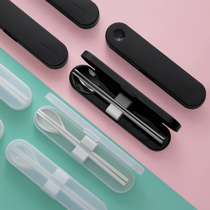 Reusable Travel or office utensils with case chopsticks and spoon set lightweight portable utensils