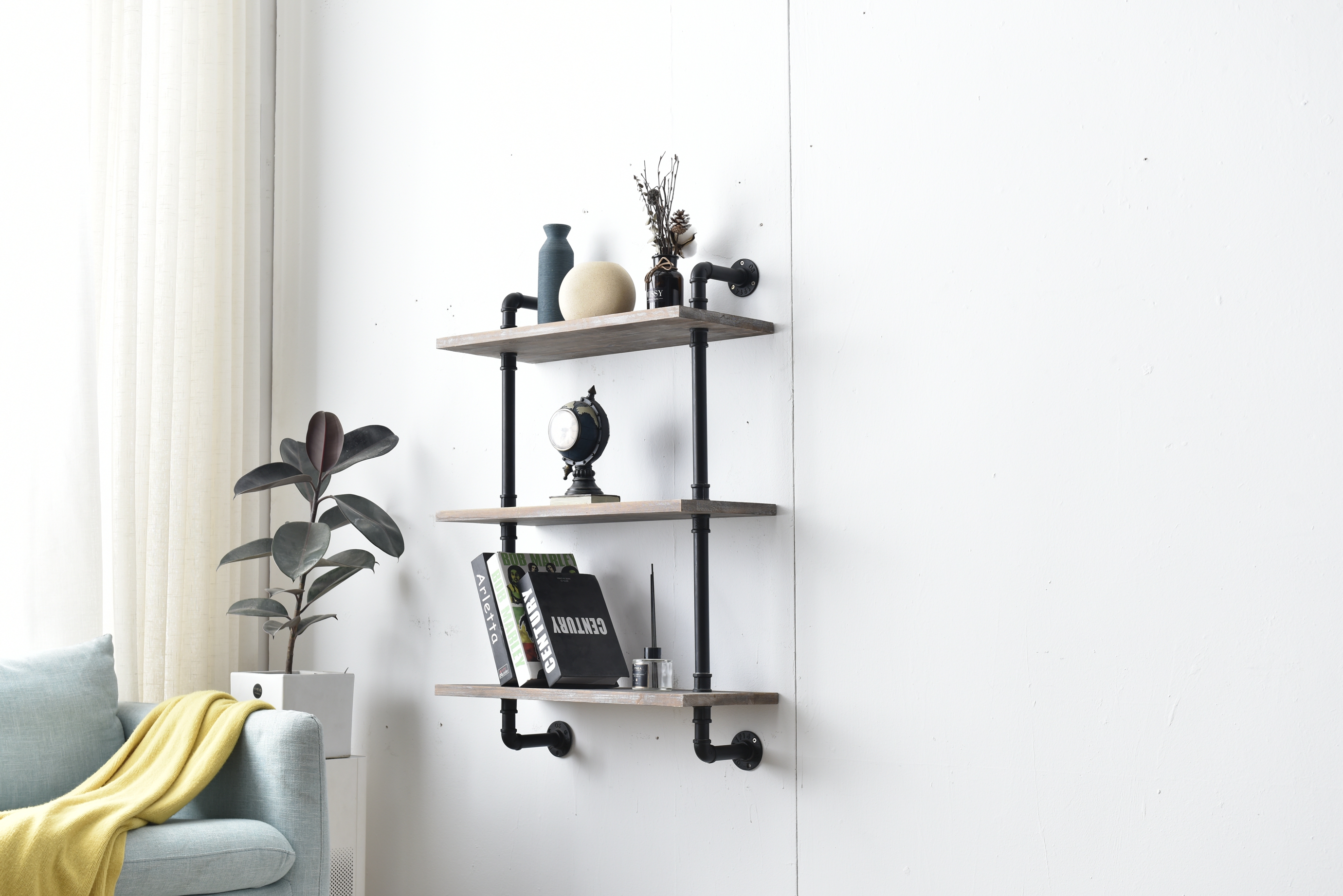 Metub narrow wall hanging shelves 3 layers