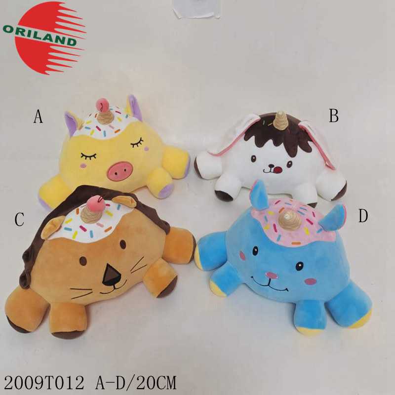 Stuffed cute soft toys gifts set animals with ice cream plush toys