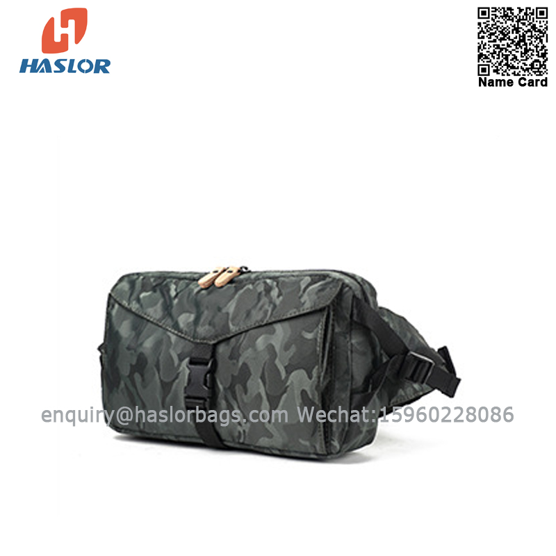 01 #A Promotional Casual Sport Waist Bag For Man Outdoor Travel Camoflage fabric Waterproof Big Capacity Crossbody Bag