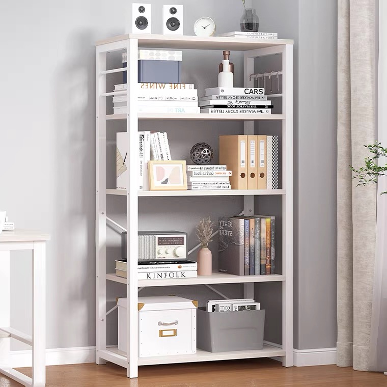 Home Bookshelf Wooden Office Computer Desks Study Writing Tables with Bookcase Shelves Wholesale
