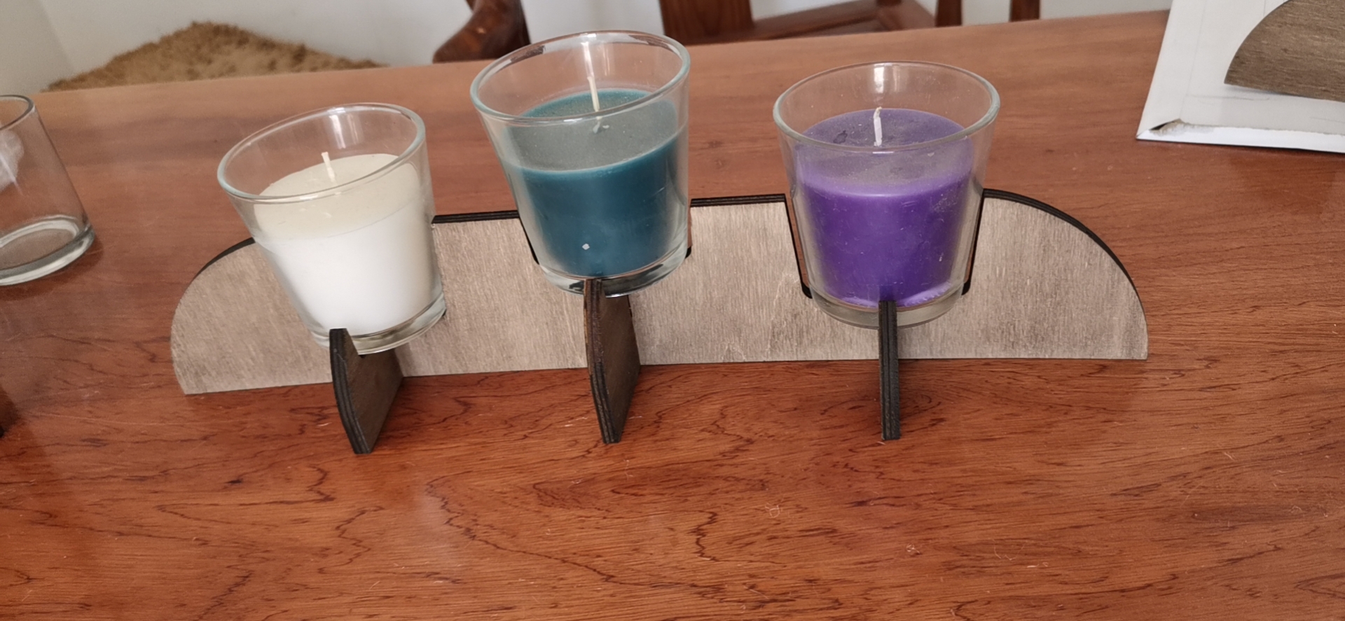 Glass candle holder