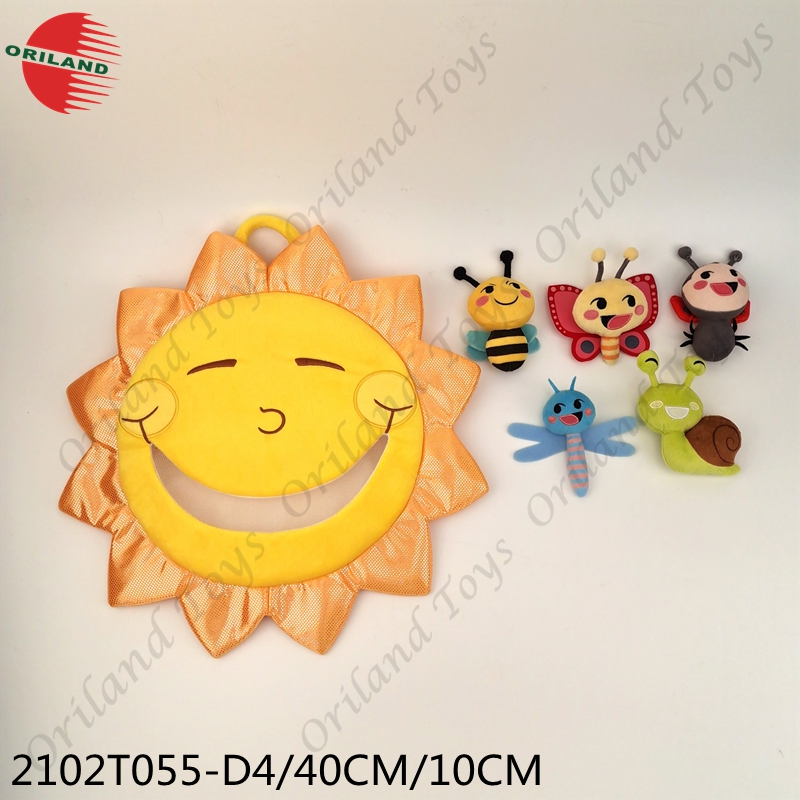 Stuffed sun collection bag with lovely insects plush toys