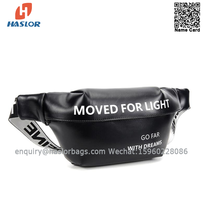 012 #A Hot selling Water Resistant PU Leather Belt Bag Large Capacity Sport Trip Portable Fashion Chest Bag