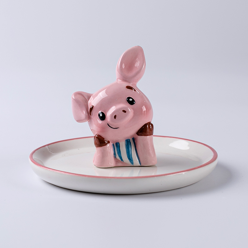 Ceramic pig series jewelry dish lovely jewelry dish