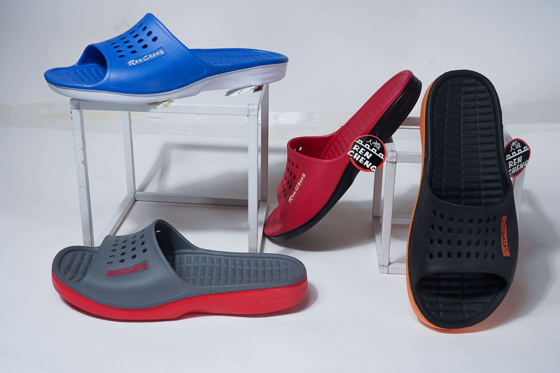 Men's Eva Casual Beach Slippers With Double Colors Injection