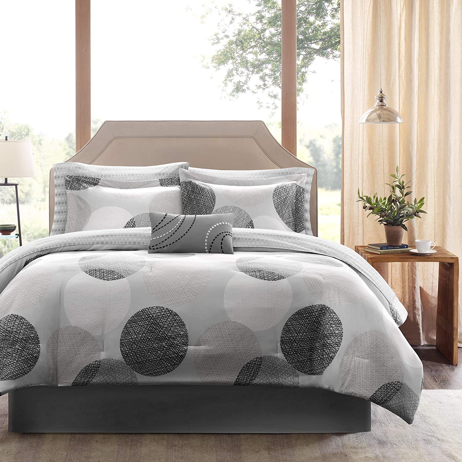 100% Microfiber Clean Modern Look Cozy Bed in a Bag Comforter Color Design All Season Down Alternative Cover