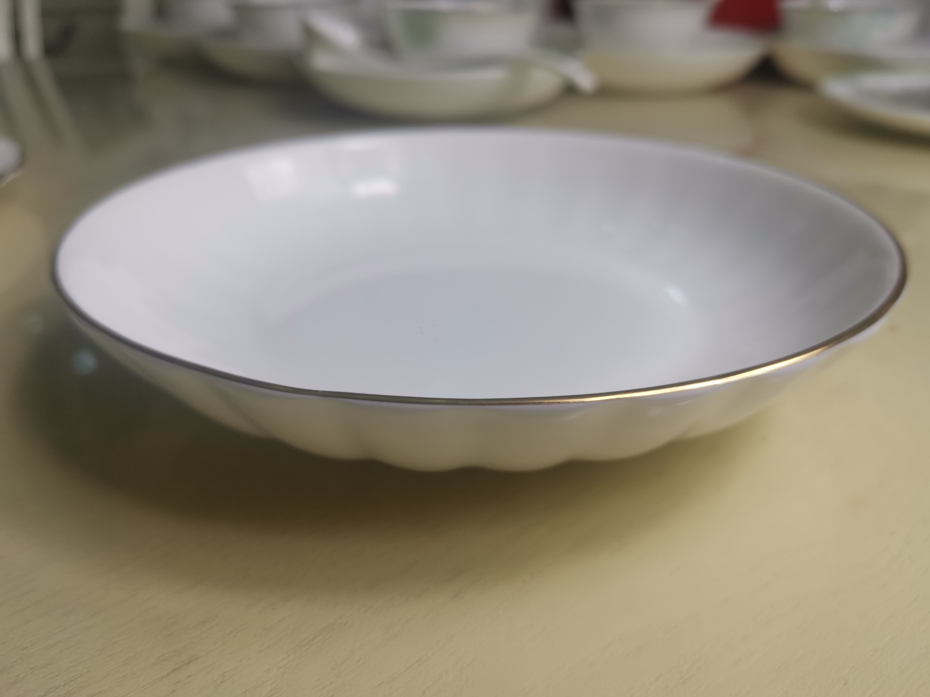 Fine Bone China Embossed Soup Plate