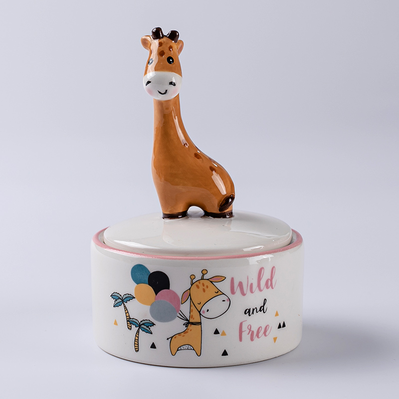 Ceramic giraffe series jewelry box