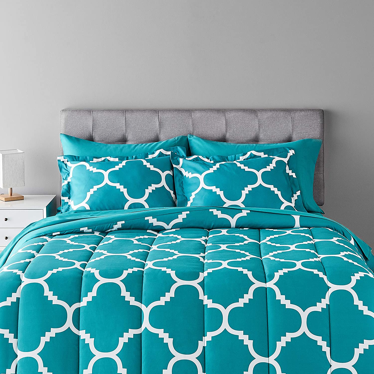 Basics 7-Piece Lightweight Microfiber Bed in a Bag Comforter Bedding Set - Full/Queen modern style