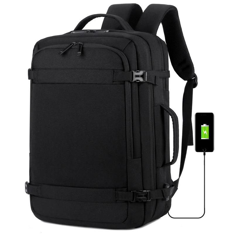 High quality laptop backpack with USB and strap on back