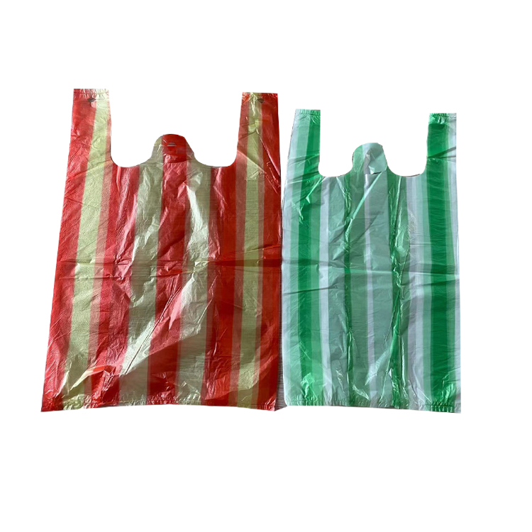 Plastic Striped t-shirt bag