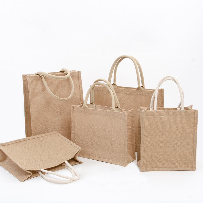 Hemp burlap tote grocery bag