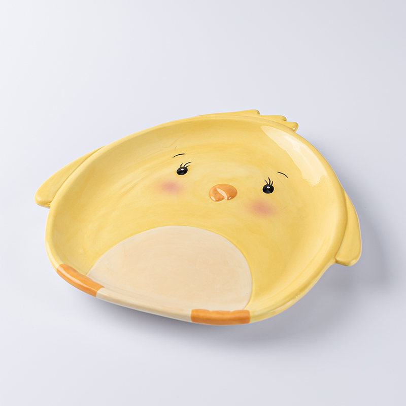 Ceramic yellow chicken series dinner plate