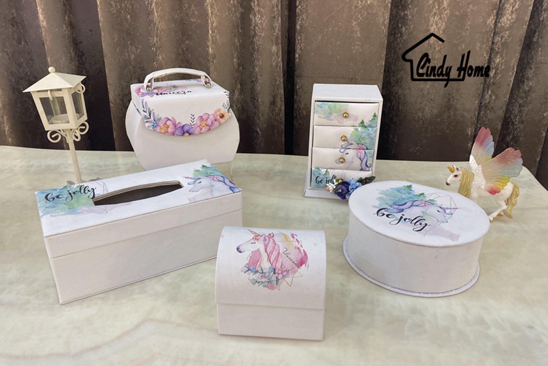 Faux Leather Jewelry Box With Digital Printing