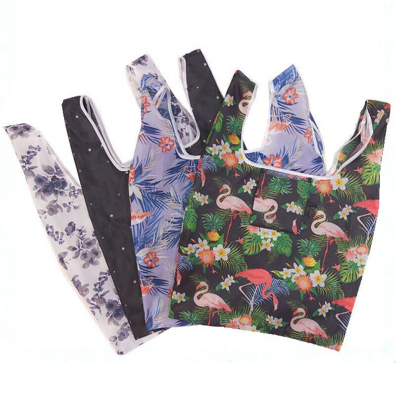 Recycled fashion polyester shopping bag folding 100% rpet folding bag with full printing