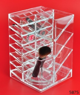 Rotating Transparent Cosmetic Storage Tray Acrylic Vanity Makeup Organizer lipstick