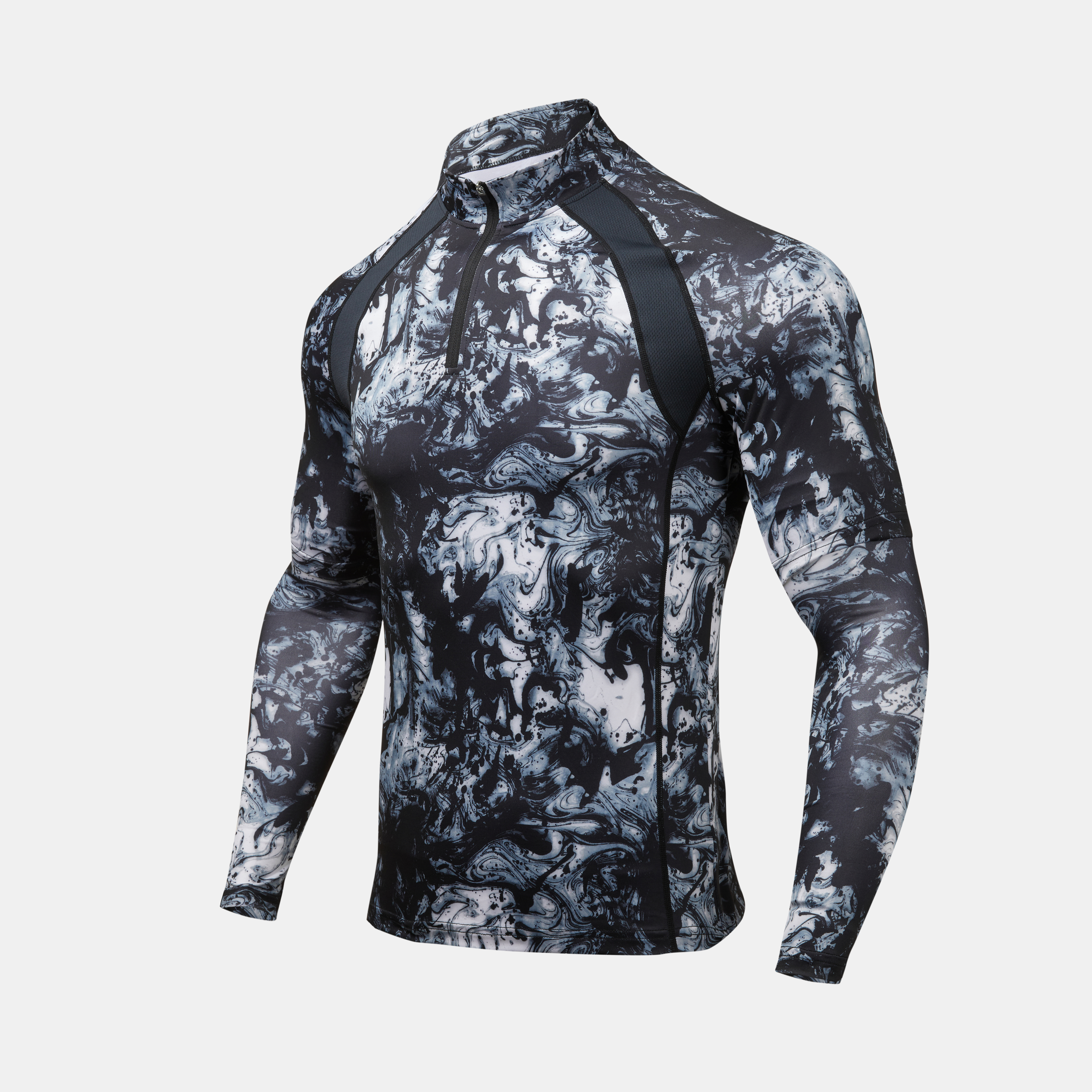summer/autumn men's knit half zip ls tee for outdoor sports/workwear