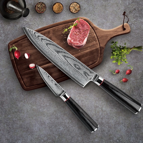 Best-Kitchen-Knives Germany Steel Knife Set VG10 Steel Damascus Knife