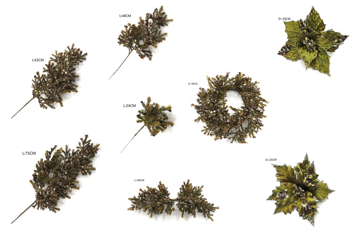 Artificial decoration, ornaments, christmas, wreath, garland, pick