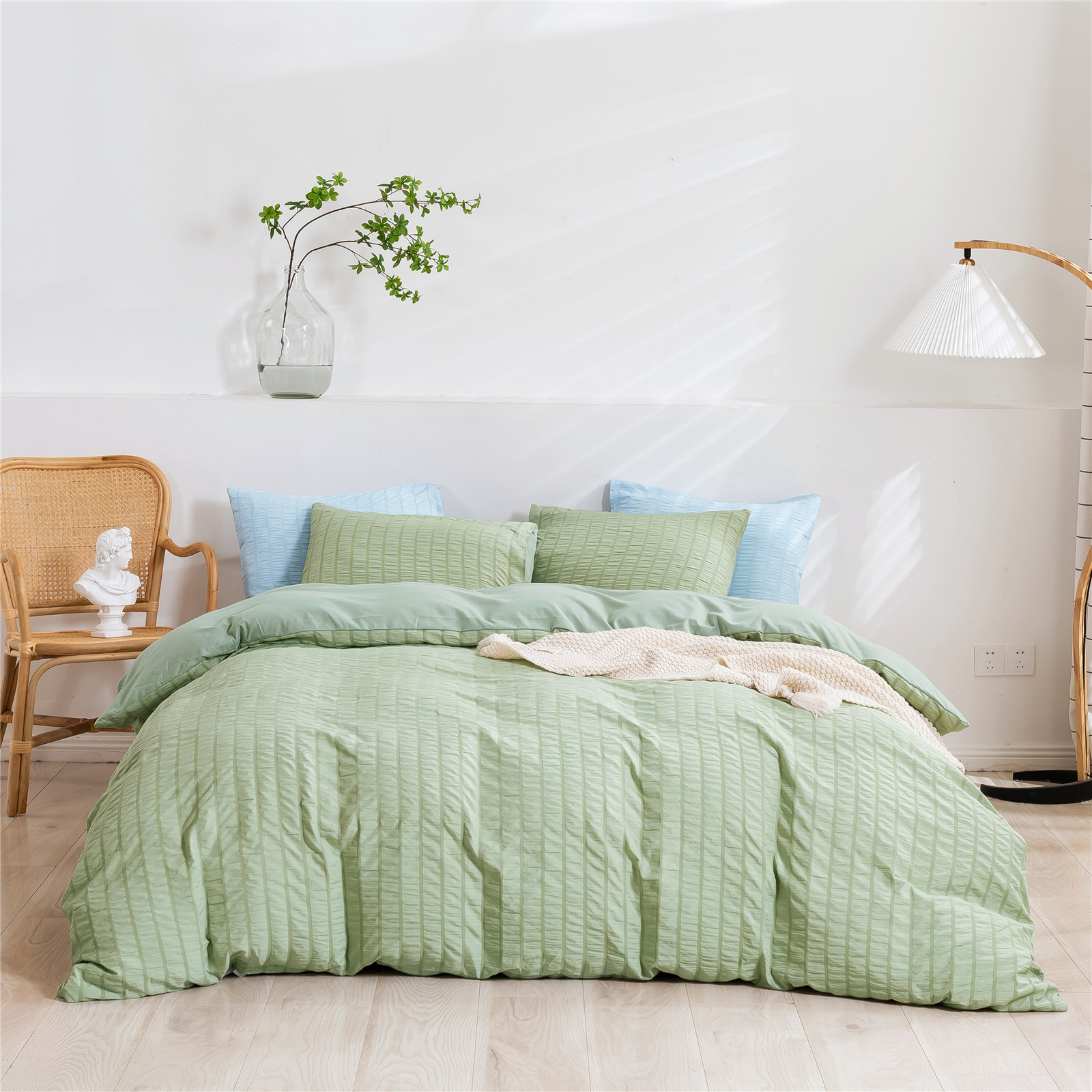 Nordic Style Seersucker Duvet Cover Set
