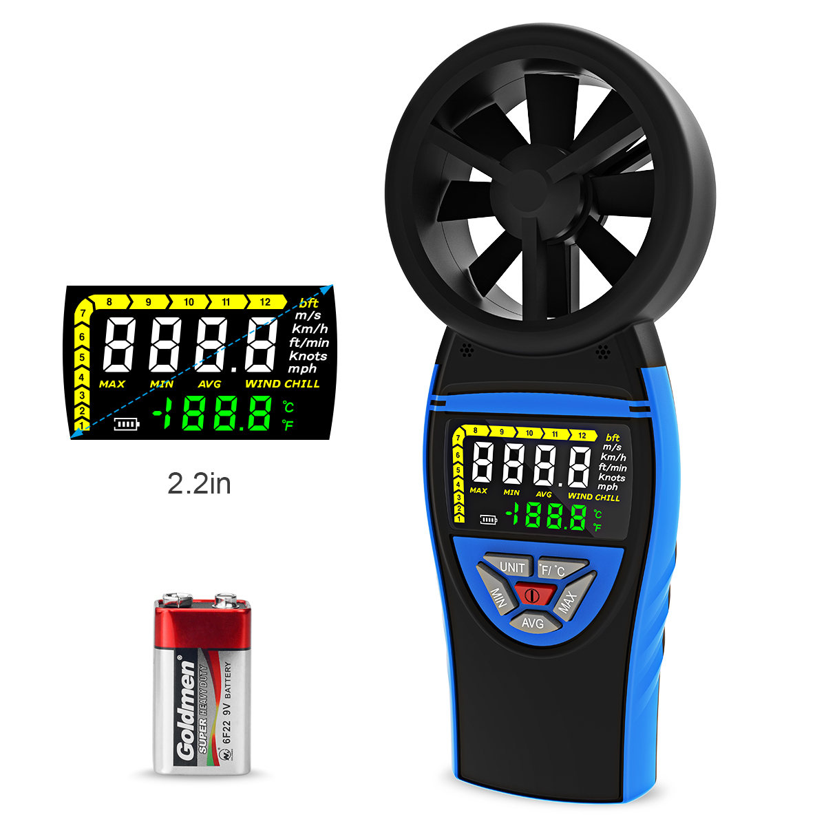 Color Screen Anemometer HP-8805