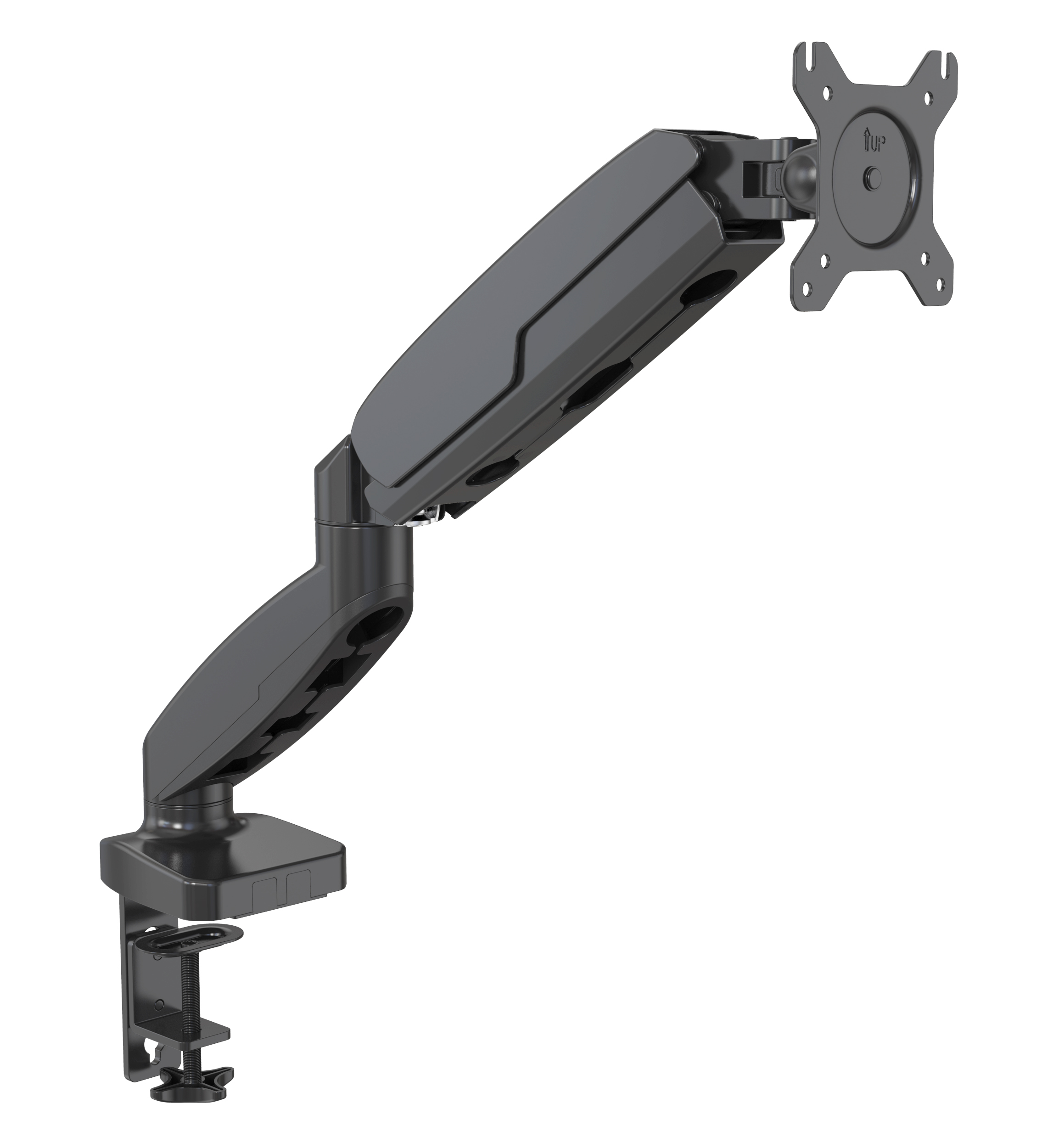 Monitor Mount Full Motion Monitor Arm Stand, Height Adjustable Computer Monitor Riser with Gas Spring