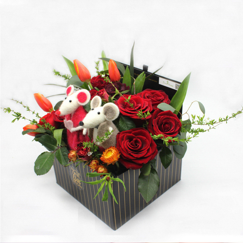 Open top square flower box