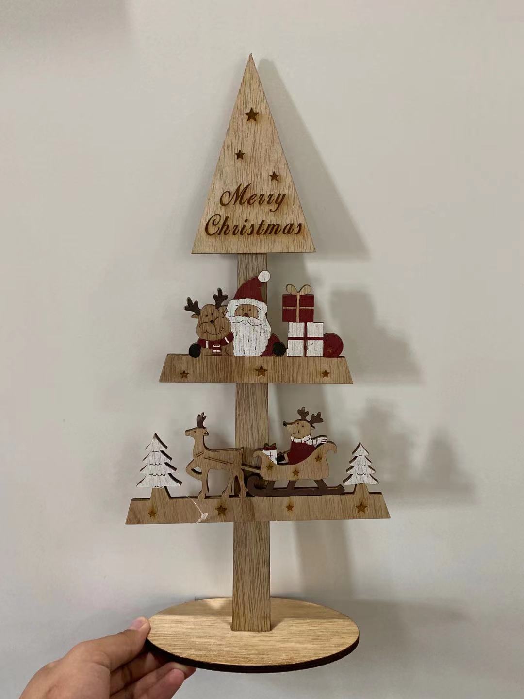 Wooden Christmassnowman handicraft furnishing articles