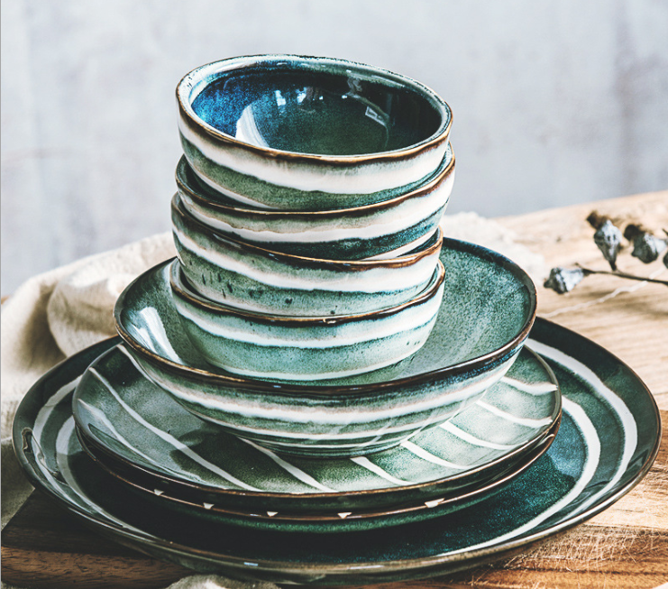 Indigo Series reactive glaze dinnerware sets