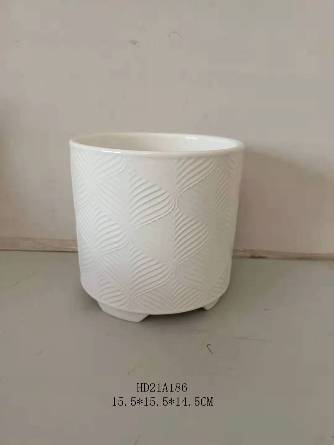 popular sale texture design ceramic plant pot with legs