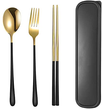 A218 3pc Chopsticks Fork Spoon Set