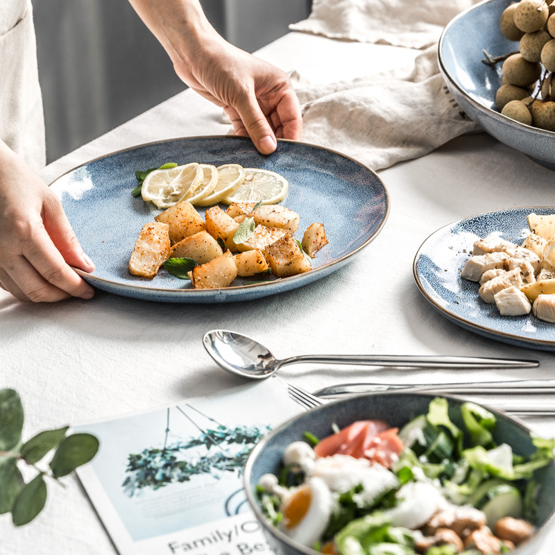 Nordic Reactive Ceramic Dinnerware Sets for Tableware