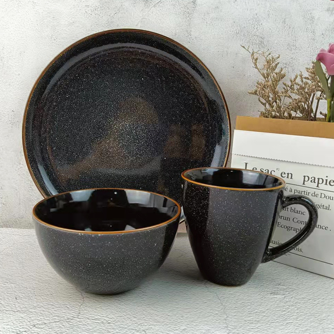 Gloosy reactive glaze charger salad bowl dinnerware sets