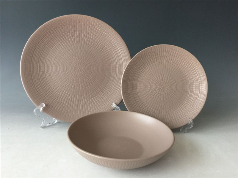 Embossed glazed stoneware