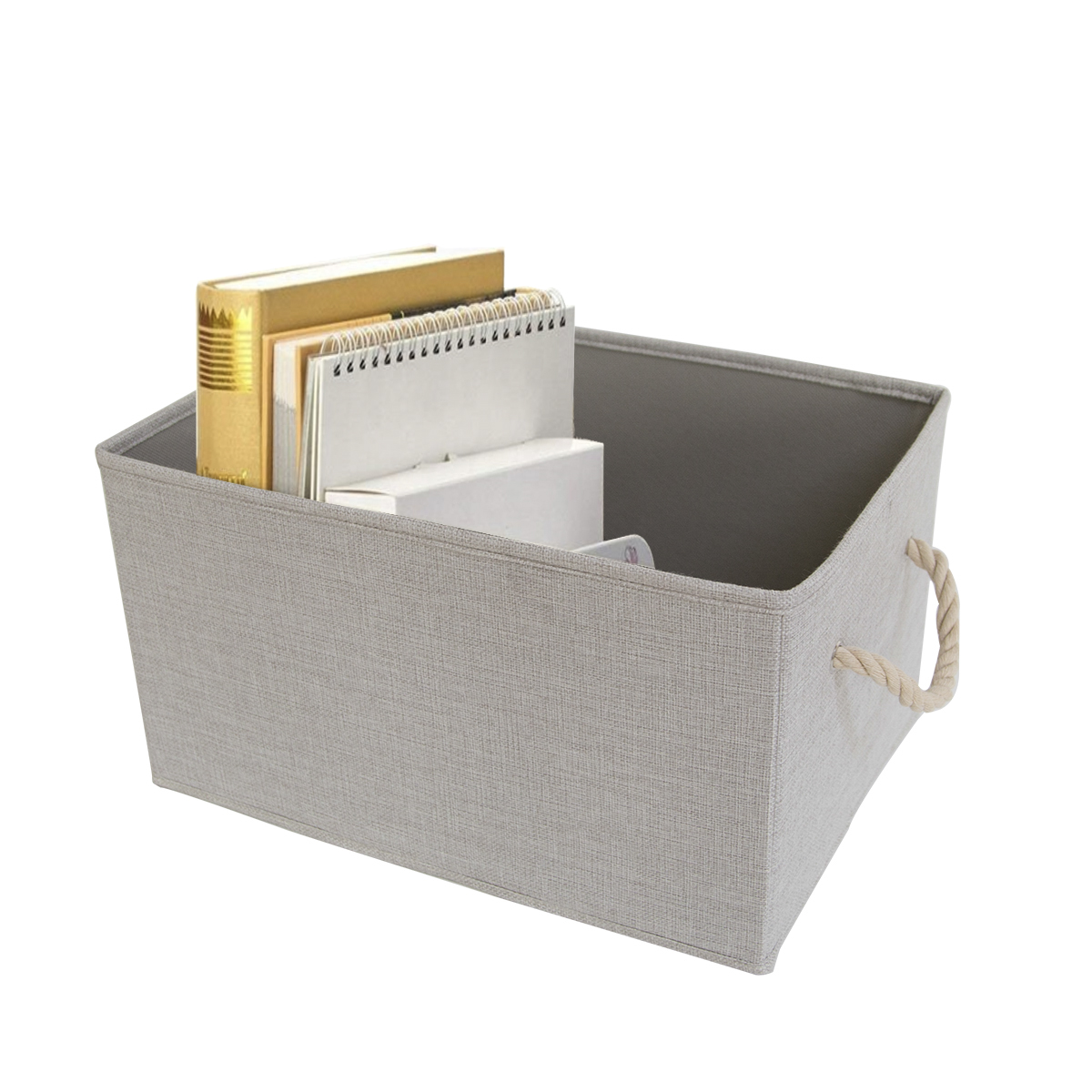 Imitation Linen Storage Bin with Cotton Rope Handles