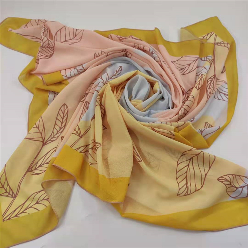 factory directly supplier pearl chiffon scarf digital printing hijab