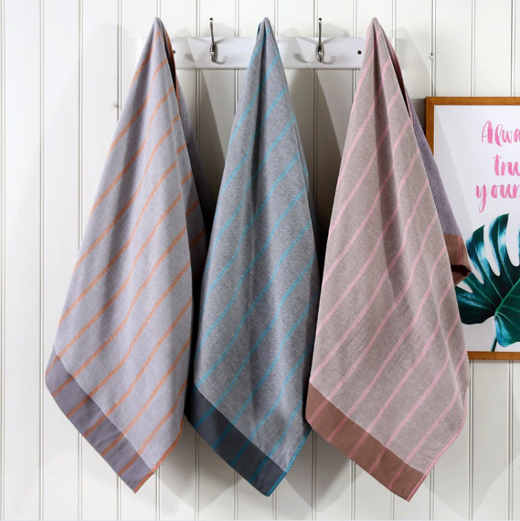 high quality 100% cotton yarn dyed soft absorbent bath towel
